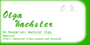 olga wachsler business card
